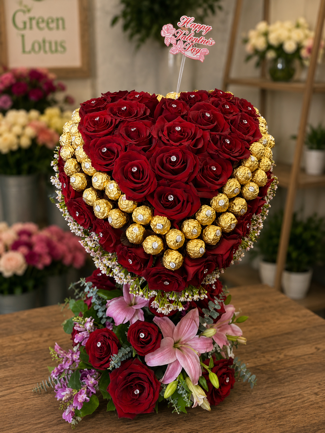 Love and anniversary flower arrangement
