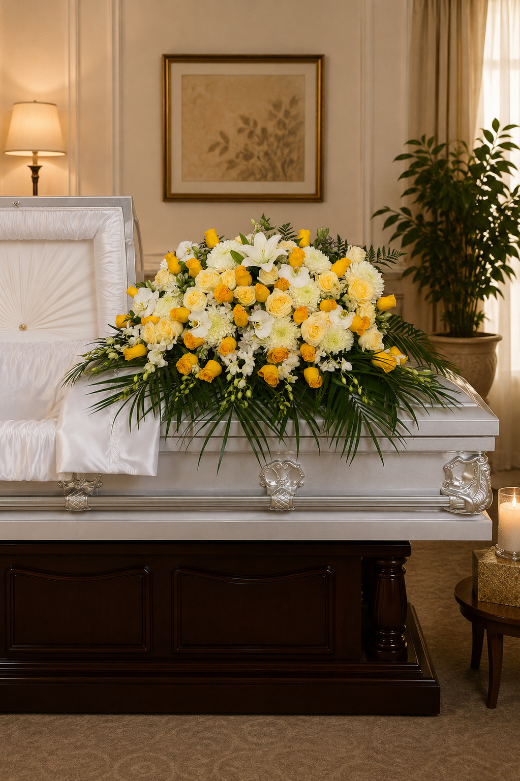 Funeral spray arrangement